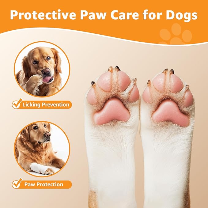 LOOBANI Dog Socks to Prevent Licking Paws - Dog Socks for Hardwood Floors Anti Slip for Traction Control - Dog Grippy Socks for Senior Dog Small Medium Large Dogs on Tile Floors, Caramel S