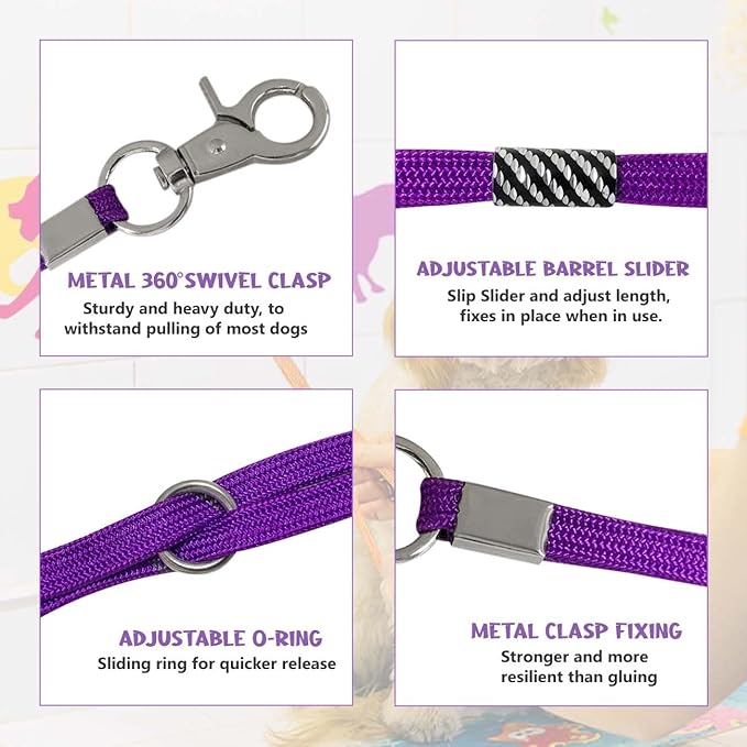 Pet Grooming Loop for Dogs - Nylon Restraint Noose Adjustable Slip Rope Dog Grooming Supplies for Dog Grooming Arm and Pet Grooming Table - 5 Pack