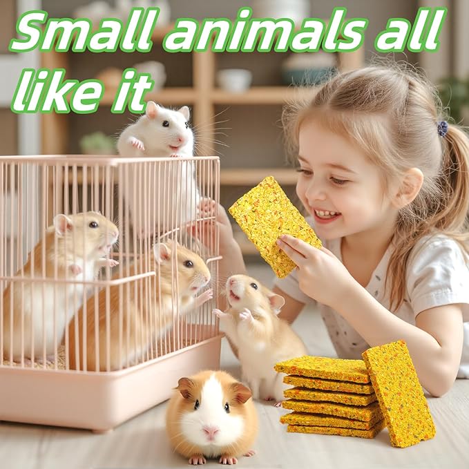 Rabbit Toys 20pcs Crispy Bunny Chew Treat Guinea Pig Timothy Hay Chips Compressed Hamster Molar Snack for Grinding Teeth Nutritional Chinchillas Food Dental Squirrel Gerbil Rat Chipmunk Pet