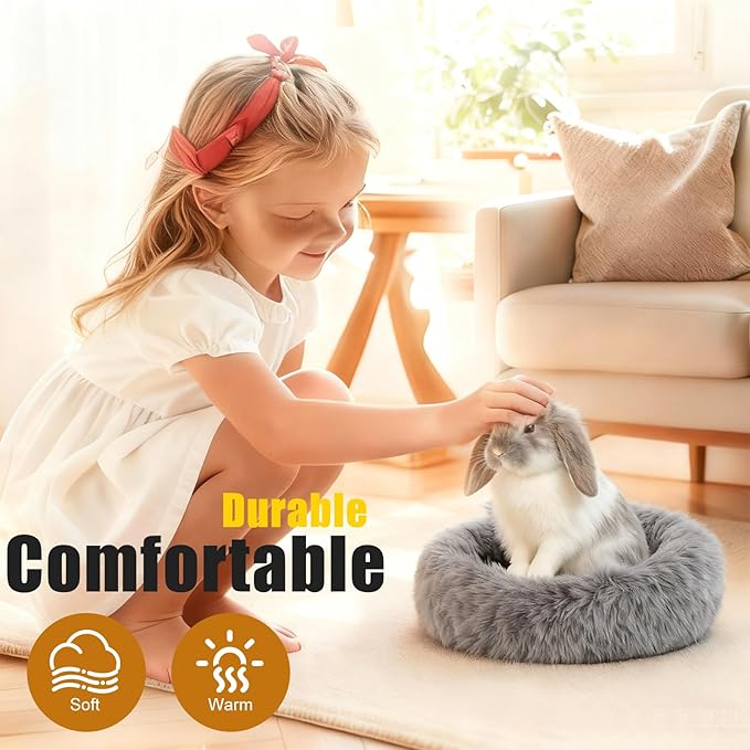 Guinea Pigs Bed Small Animal Bedding Donut-Shaped Burrowing Pet Bed Soft and Warm Hideaway with Spandex and Fleece Bottoms Cozy Carrier, Cage Accessories