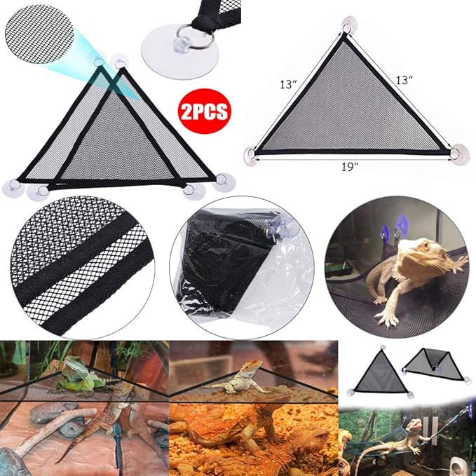 Hamiledyi Bearded Dragon Tank Accessories Lizard Hammock Climbing Jungle Vines Adjustable Leash Bat Wings Flexible Reptile Leaves with Suction Cups Reptile Habitat Decor for Gecko,Snakes,Chameleon