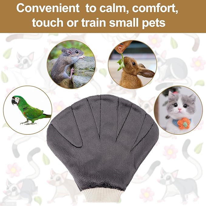 4 Pcs Sugar Glider Bonding Pouch & Mitt Sleeping Bag Small Animal Outdoor Breathable with Shoulder Strap Handling Gloves Bite Proof Calming for Sugar Gliders Hedgehogs Hamsters Pet