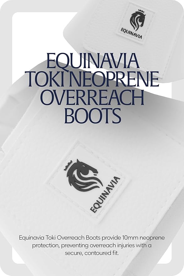 Equinavia Toki Bell Boots for Horses | Neoprene Overreach Boots - White - XXL