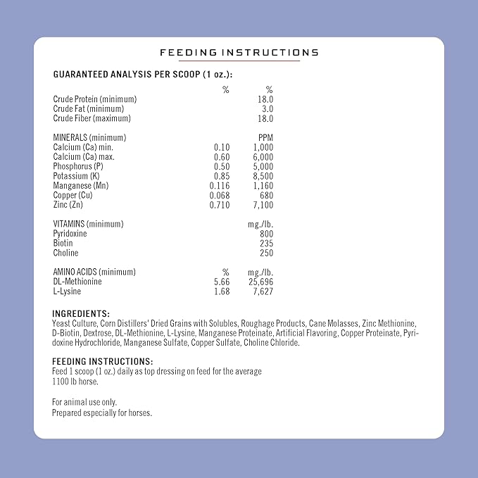 Formula 707 Hoof Health Equine Supplement 5 lb Bag - 80 Servings – Biotin, Amino Acids, and Minerals to Improve and Support Healthy Horse Hooves