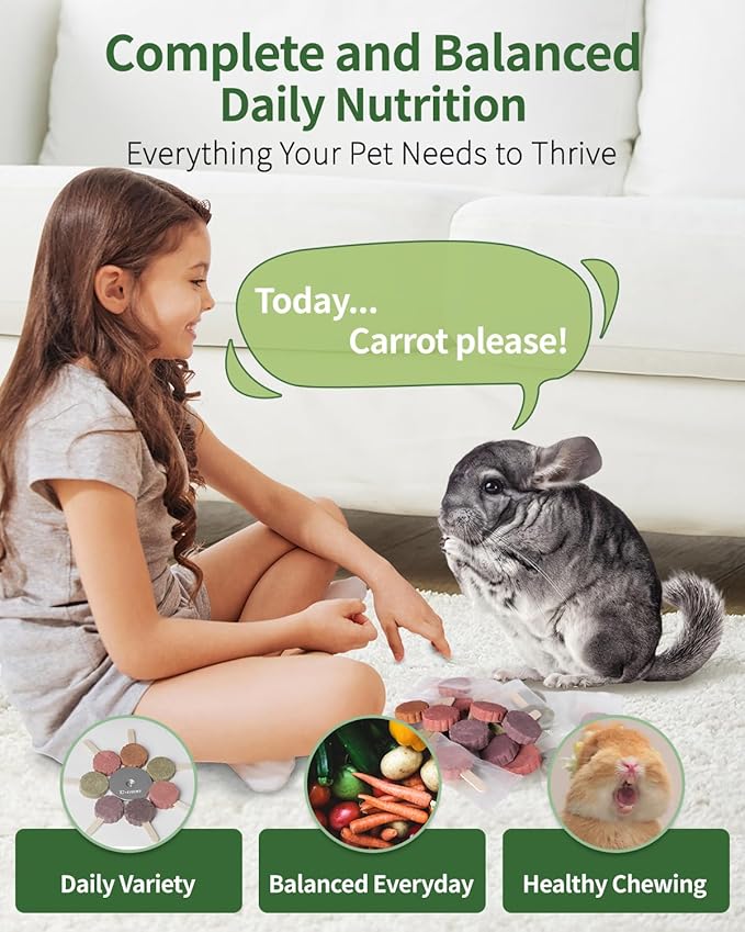 C-LIGHT Guinea Pig Chew Toy, 8 Pcs Timothy Hay Rabbit Treat Chew for Teeth, Rustproof Aluminum Spinner Chew Toy with Replaceable Treats for Chinchillas,Guinea Pigs, Bunny.