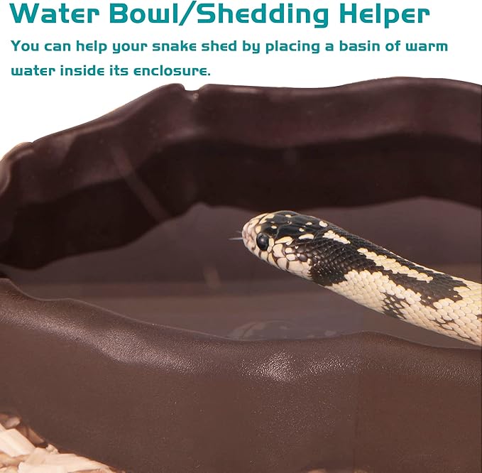 Antidious Snake Hide Cave for Gecko Shedding, Natural Rock Look Hideout, Reptiles Egg-Laying Shelters, Suitable for Maize Serpent, Green Serpent,Rat Snake and Gecko, L Size