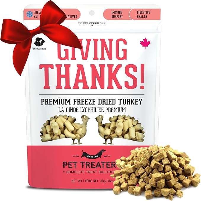 The Granville Island Pet Treatery Freeze Dried Turkey Treats for Dogs & Cats (1.76 oz, Pack of 1) - Single Ingredient Flash Frozen to Maintain Nutrients Vitamins and Healthy Oils Made in Canada
