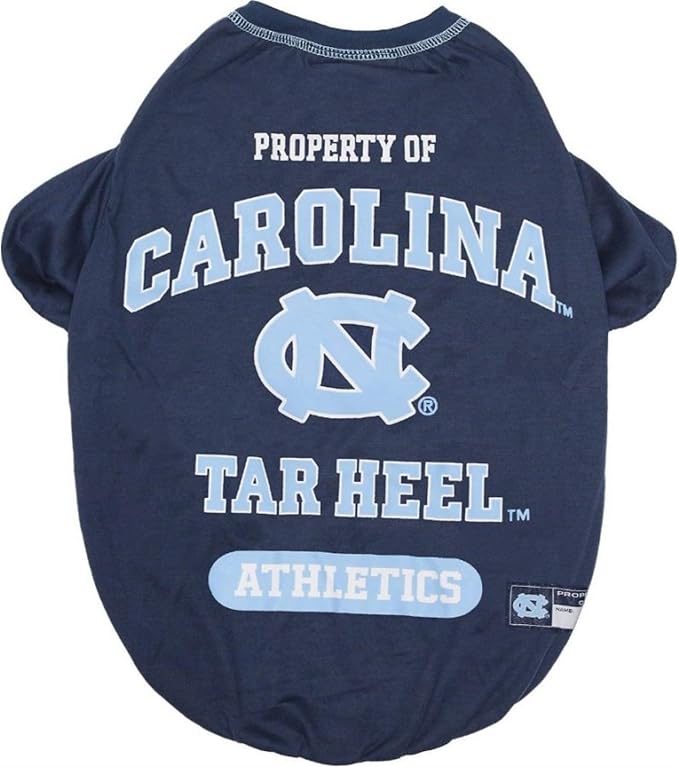 Pets First Collegiate NORTH CAROLINA TAR HEELS Dog T-Shirt, Medium. - Licensed Shirt for Pets Team Colored with Team Logos.- Premium Stretchable Materials for the Comfrot of your Dog & Cat.
