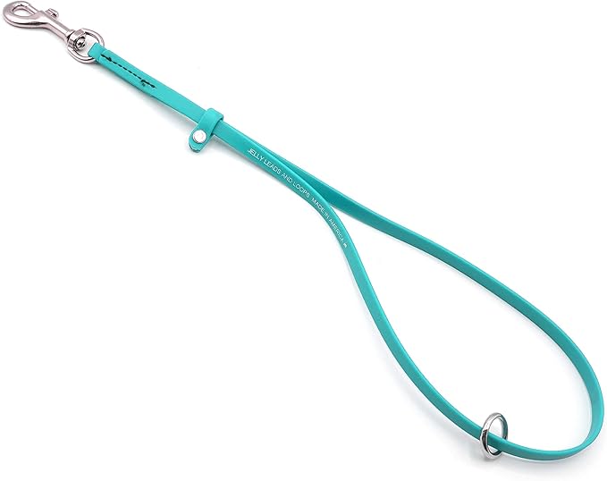 Jelly Pet Grooming Loop for Dogs | Groomers Helper | BioThane Material is Easy to Clean, Waterproof & Durable Noose Loop | Fits Most Pet Grooming Tubs/Tables/ 3/8” x 24” W/Ring Teal | Made in The USA
