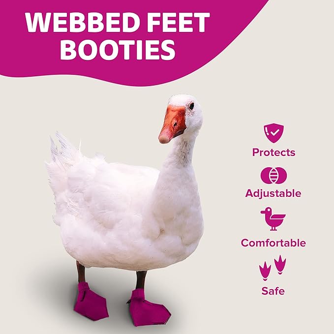 Duck Shoes for Injured Feet – Protective Neoprene Footwear for Ducks, Protective Shoes for Birds with Injured feet, Bumblefoot Relief - XL, 5.75” Max. Inside Width - Pink