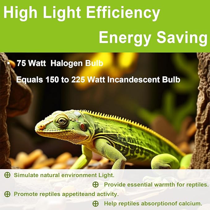 UVB UVA Reptile Light Bulb 75W Bulb for Reptiles and Amphibians Use for Turtle, Bearded Dragon, Lizard Cages Heat Lamp Replacement Bulb, 4 Packs