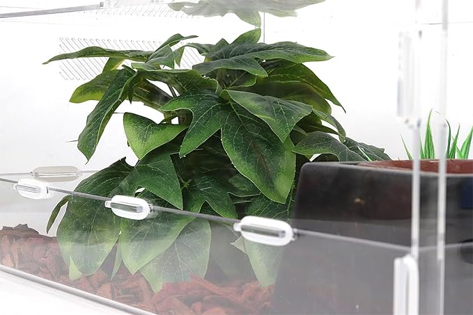 Reptile Plants for Terrarium, Ball Python Tank Decor Accessories fit Bearded Dragon Crested Leopard Gecko Lizard Chameleon Snake Frog Tortoise Hermit Crab - Fake Sweet Potato Vine