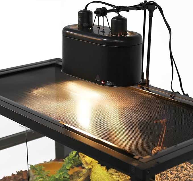 REPTI ZOO 50 Gallon Tempered Glass Reptile Large Terrarium Tank with Black PVC Back Panel Reptile Terrarium 36"x18"x18" Easy Folding