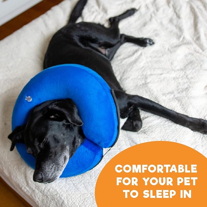 BENCMATE Inflatable Dog Cone Collar Alternative, Soft Dog Cone for Small Medium Large Dogs and Cats, Neck Recovery ECollar Donut Collar After Surgery (Small, Grey)