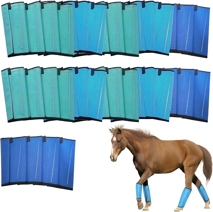 Loose Fitting Horse Fly Boots, Breathable Mesh Boots Protective Horse Leg Wraps, Horse Leggings for Preventing Flies and Mosquitoes Bites-Reduces Leg Fatigue