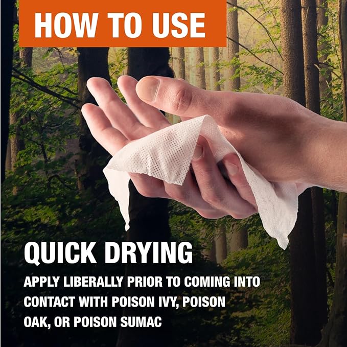 CoreTex Ivy X Pre-Contact Poison Ivy Wipes with Resealable Travel Bag - Pack of 15 Single-Use Barrier Wipes - Also Works on Poison Oak & Sumac Oils - Quick Dry & Chalk-Free Formula