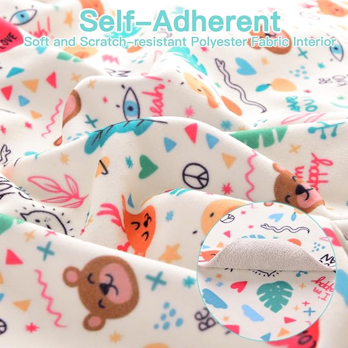 17.7" Cat Grooming Wrap, Cat Wrap for Cutting Nails, Self-Adherent Fabric Wrap for Cats, Cat Burrito Wrap Anti-Scratch, Anti-Escape, Multifunctional Swaddle Wrap Pet Tool (Orange Kitten, Medium)