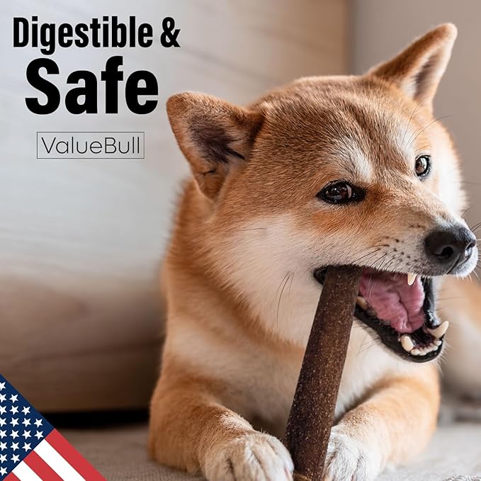 ValueBull USA Collagen Sticks for Dogs, 6 Inch Thick Chews, Natural Long-Lasting Dog Treats, 200 Count Bulk Pack - Promotes Joint, Skin & Coat Health with Glucosamine and Chondroitin