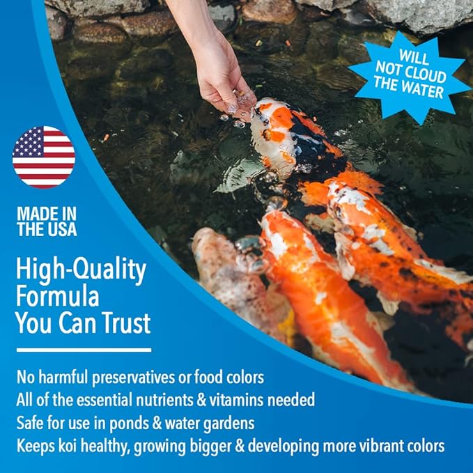MICROBE-LIFT High Growth and Energy Floating Fish Food Pellets for Ponds, Water Gardens, and Fountains, Safe for Live Goldfish and Koi, 12 oz