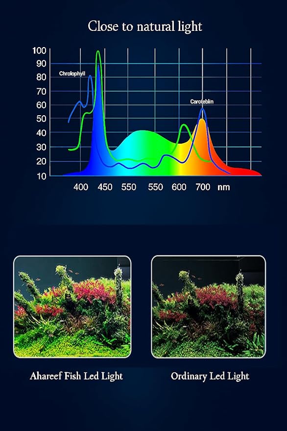 Mini Clip-On Aquarium Light 5W Full Spectrum LED Fish Nano Tank Light with Timer & Dimmer and 3 Lighting Modes for Freshwater Plants & Tropical Fish Ideal for 4–14 Inch Tanks (1-5 Gallons)