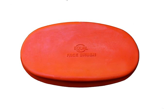 Grewal Equestrian Oval Face Grooming & Bathing Curry Brush for Horses, Dogs, Cats, & Other Pets - Very Soft Bristles (Orange)