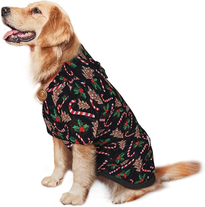 Christmas Tree Black Hoodie,Christmas Cosplay Dog Clothes with Pocket and Hat Winter Clothes Sweaters Small