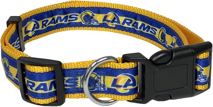 NFL PET Collar Los Angeles Rams Dog Collar, Medium Football Team Collar for Dogs & Cats. A Shiny & Colorful Cat Collar & Dog Collar Licensed by The NFL