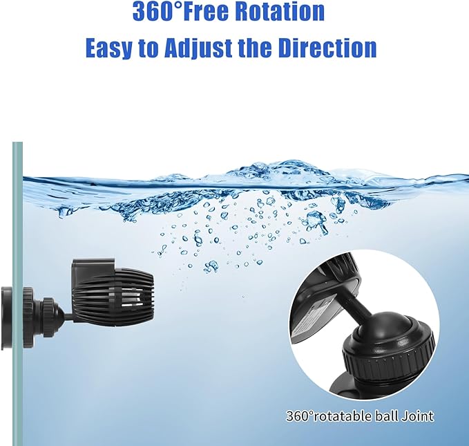AQUANEAT Aquarium Wavemaker Circulation Pump, 480GPH Fish Tank Powerhead, Submersible Water Pump, Magnetic Base (Pack of 2)