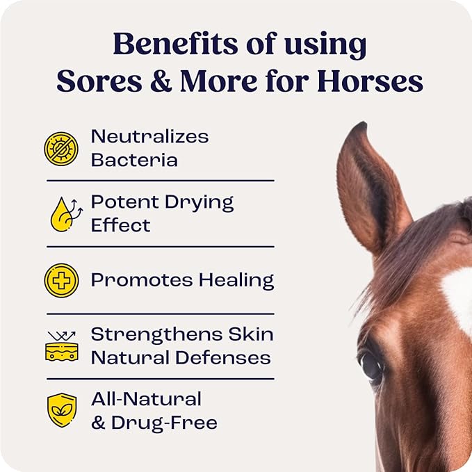 Summit Equine Sores & More Spray – All-Natural Horse Wound Care, Skin Repair & Itch Relief – Safe for Daily Use on Horses & All Animals – Non-Toxic, Steroid-Free, 4oz