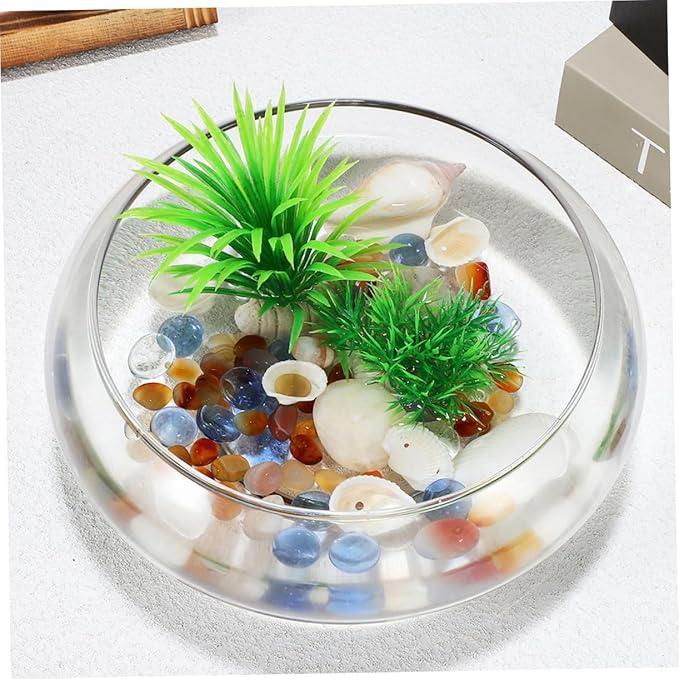 Milisten Flowerpot Micro Landscape Fish Tank Glass Flower Pots Fish Tank for Desk Glass Bowl Hydroponic Plant Pot Keeper Planter Pots Bonsai Planter Succulents Pot Planters