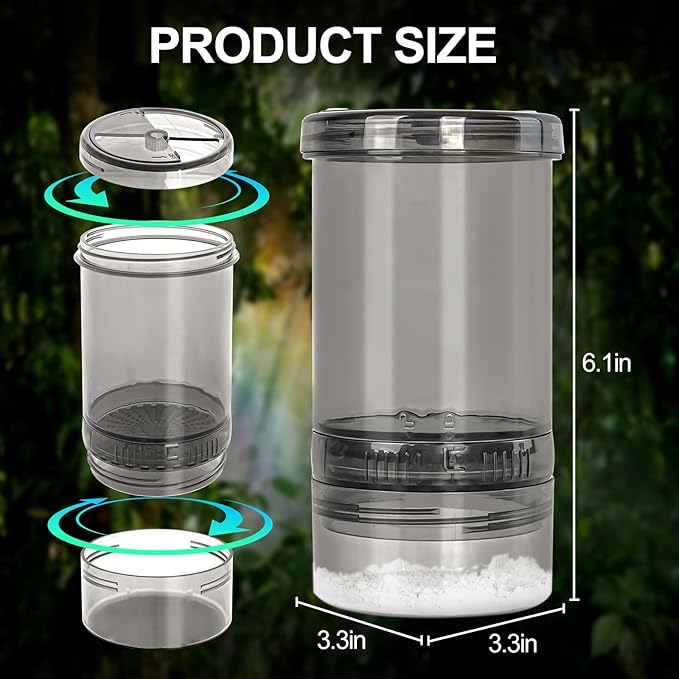 Cricket Calcium Powder Mixer, Reptile Cricket Keeper, Reptile Calcium Duster for Bearded Dragon Gecko Lizard Snake Chameleon