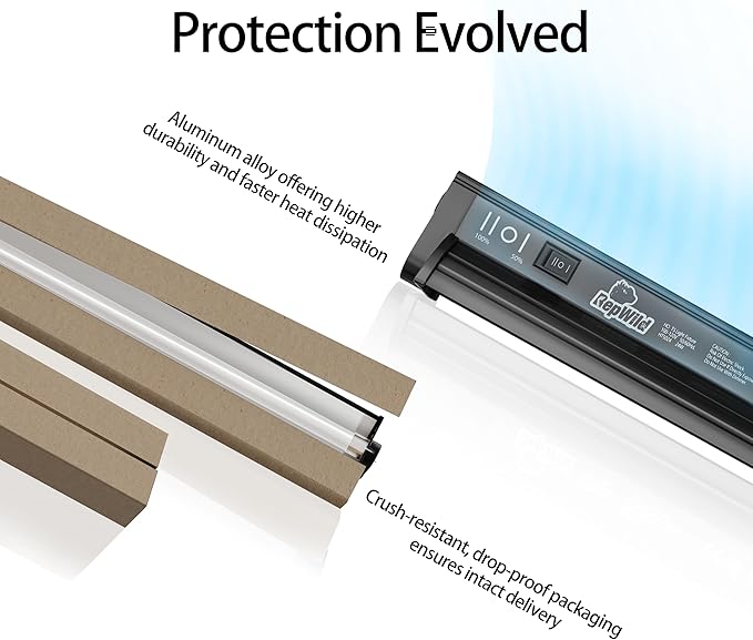 T5 HO 10.0 UVB Light for Reptiles, 24W Light Fixture Combo Kit with Switchable 5.0 & 10.0 UVB Output, 22" Fluorescent Tube UVA UVB Reptile Light for Reptile Eco-Tanks and Aquariums