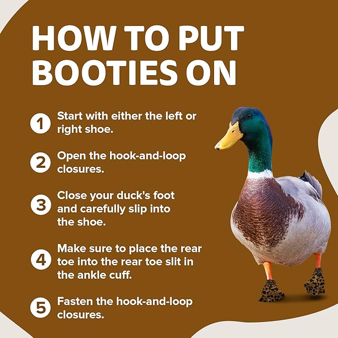 Duck Shoes for Injured Feet – Protective Neoprene Footwear for Ducks, Protective Shoes for Birds with Injured feet, Bumblefoot Relief - Small, 2.5’’ Max. Inside Width - Leopard