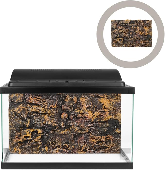 Rock Terrarium Background 3D - Reptile Tank Background Decorative Backdrop for Bearded Dragons Lizard Gecko Spider Chameleon Turtle Fish
