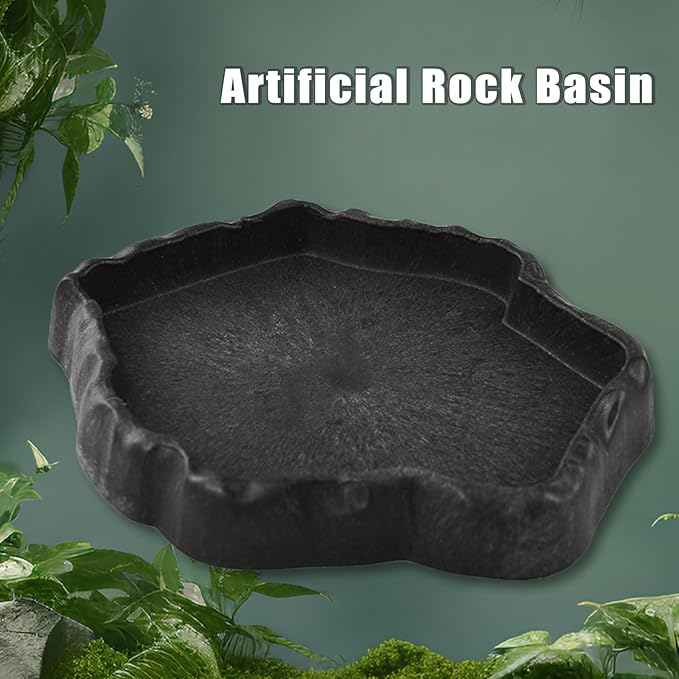 Reptile Water Dish, Reptile Feeding Dish Corner Bowl Breadworm Feeding Food Bowl, Terrarium Decor Bowls for Bearded Dragon Lizard Frog Leopard Gecko Tortoise Hermit Crab Chameleon (Small)