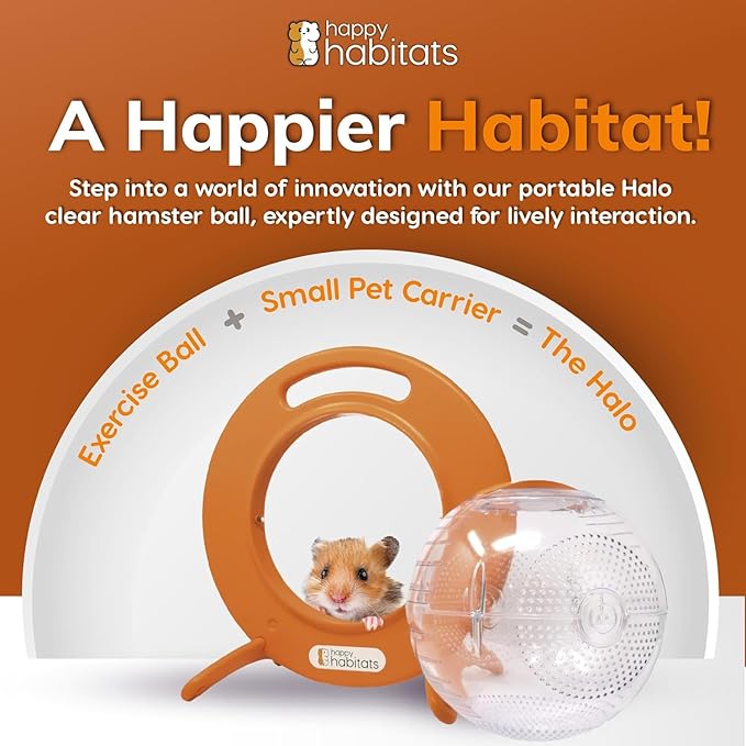 Halo Starter Bundle – Portable Pet Carrier, Carrot, Banana, and Peanut Butter, Natural Treats, Happy Enrichment Bedding + Plushie – Hamster Starter Kit for Pet Care