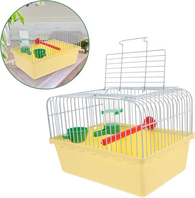 balacoo Spacious Portable Bird Carrier Cage Lightweight Travel Cage with Perch Food Box Waterer for Parrots Lovebirds and Pets for Outdoor Adventures and