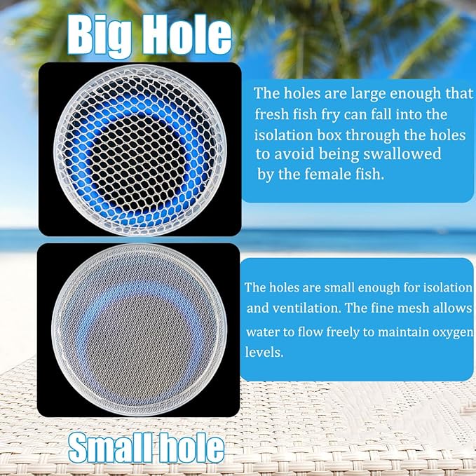 Upgrade Breeder Box for Fish Tank Plastic Floating Mesh Isolation Hatchery Incubator Aquarium Breeding Chamber Blue Small