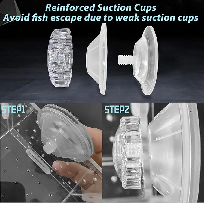 PINVNBY Acrylic Fish Breeding Box，Guppy breeding Box Acrylic Fish Isolation Box Aquarium Incubator with Suction Cups for Guppy Shrimp Small Baby Fishes（7.87 x 3.9 x 3.9 in）