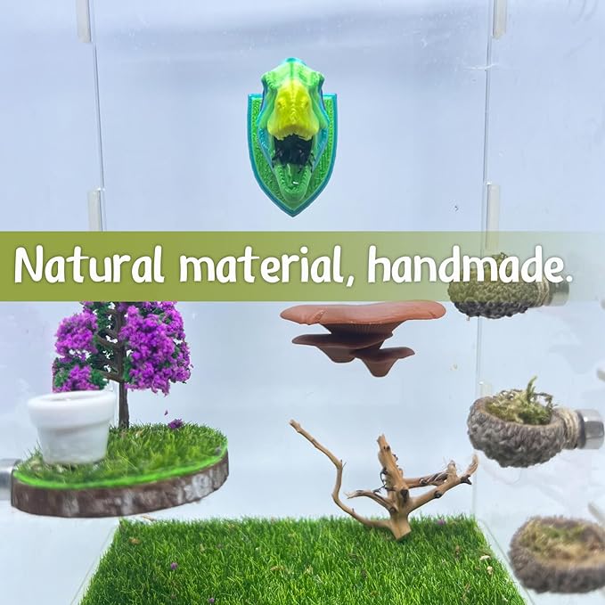 Jumping Spider Hide,3D Printed Dinosaur Head - A Fun Habitat for Jumping Spiders, Small Reptiles, and Small Pets, Suitable for Home Decor with Animal Enclosures (Mixed Color)