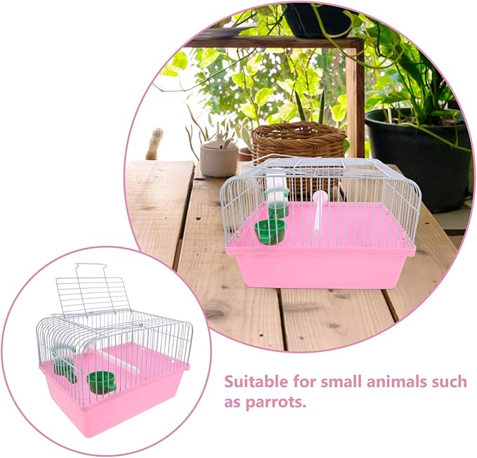 Kisangel Portable Bird Cage for Pets Spacious Travel Carrier Perch Food Box and Water Bottle for Lovebirds and Parrots for Outdoor Adventures