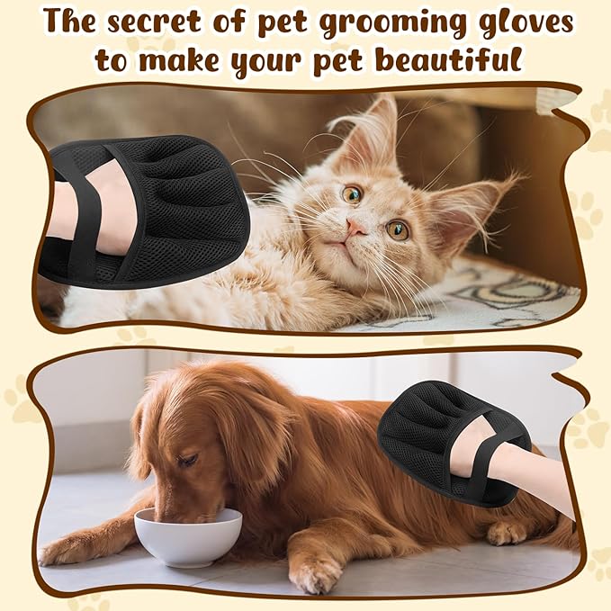 Magic Brush Pet Hair, Electrostatic Pet Hair Remover Gloves for Cats & Dogs, Upgraded Animal Fur Removal Tool, Reusable Cats & Dogs Grooming Gloves for Hair Removal (1)