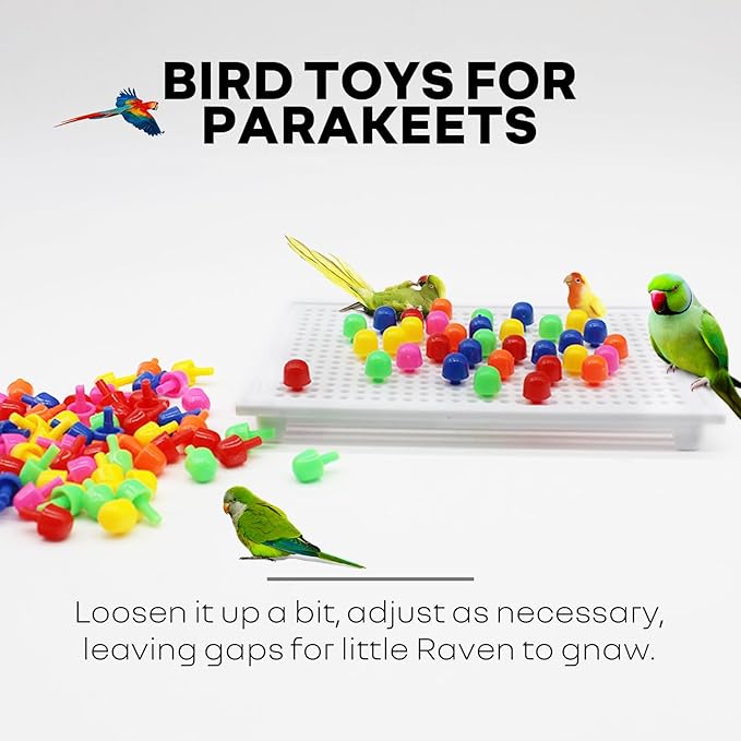QBLEEV Parrot Puzzle Toys for Parakeets, Cockatiel & Conure - Bird Intelligence Training & Foraging Toys
