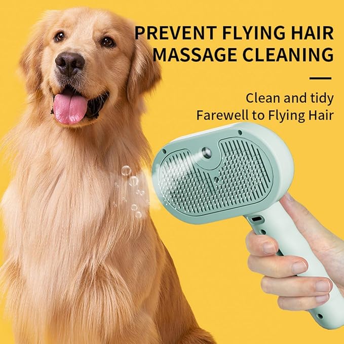 3-in-1 Steam Brush for Cats - Self Cleaning Cat Brush with Anti-Static & Shedding Control, Rechargeable Pet Grooming Tool for Long/Short Hair Cats & Dogs(Pink)