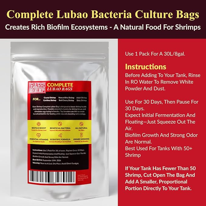 Aquarium Shrimp Culture Bag Lu Bao Kallax Ball - Premium Bio Bag Biofilm for Crystal Red, Caridina & Neocaridina Breeding - Natural Supplement 5 Pack