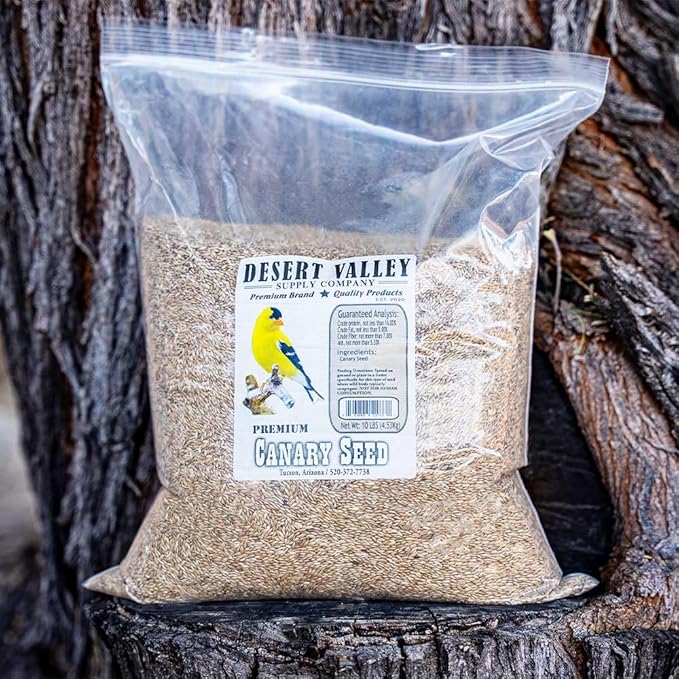 Desert Valley Canary Seed, All Natural, Non-GMO Premium Wild Bird Food for Canaries, Finch, Song Birds, Dove and More (10 Pounds)