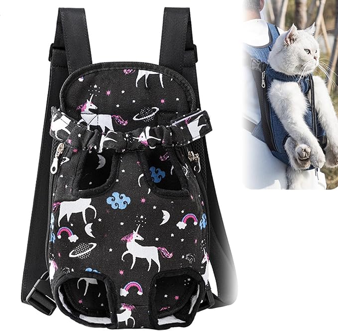 Portable Pet Carrier Backpack, Adjustable Pet Front Cat Dog Carrier Backpack Travel Bag for Small Medium Dogs Cats Puppies, Cat Backpack Carrier for Hiking Cycling (G, M)