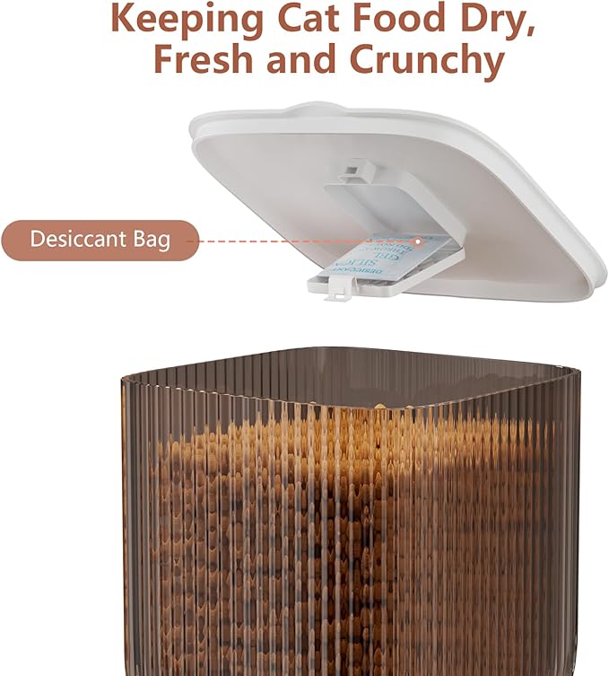 Automatic Cat Feeder, 5L Timed Cat Food Dispenser with Dual Power Supply, Pet Feeder up to 9 Meals per Day for 2 Cats, Automatic Pet Feeder for Small Dogs Indoor(Botton)