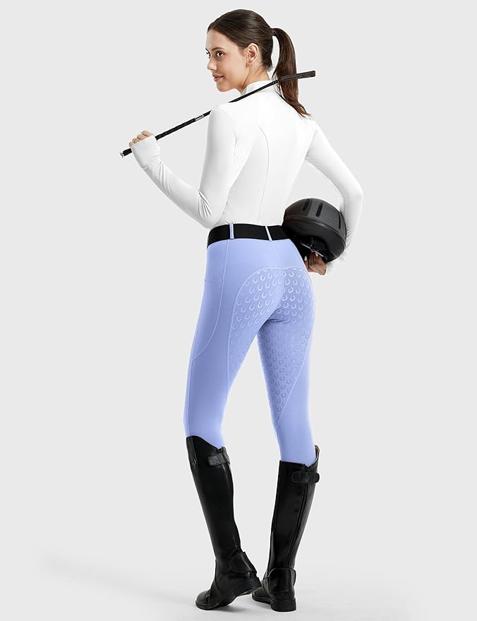 FitsT4 Sports Women's Full Seat Riding Tights Active Silicon Grip Horse Riding Tights Equestrian Breeches
