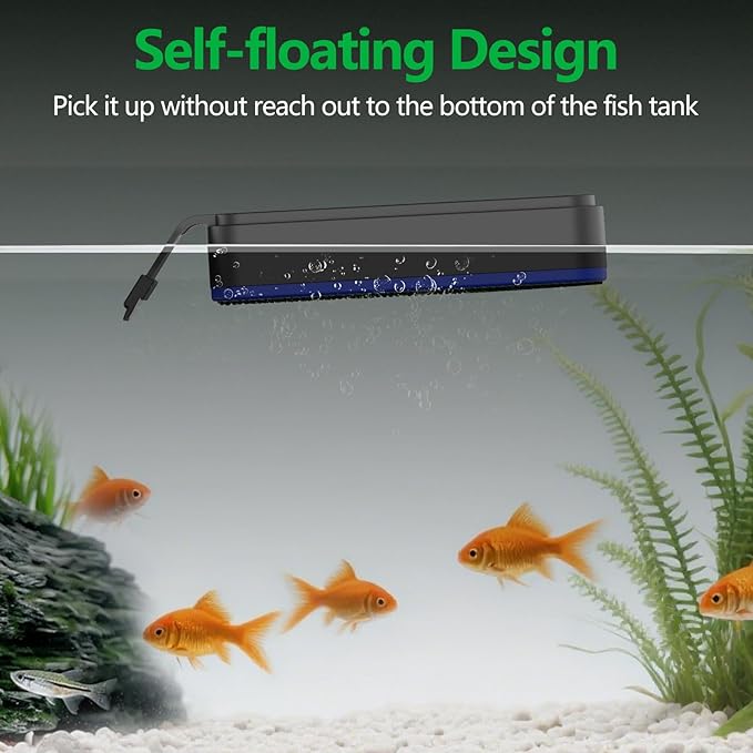 Aquarium Magnet Glass Cleaner, Double-Sided Detachable & Floating Algae Scraper for 0.2-0.4 Inch Fish Tank Glass Cleaning, No Scratches（S）